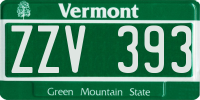 VT license plate ZZV393
