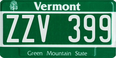 VT license plate ZZV399