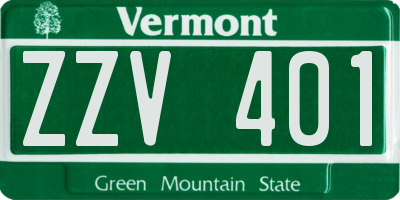 VT license plate ZZV401