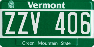 VT license plate ZZV406