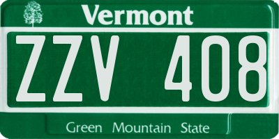 VT license plate ZZV408