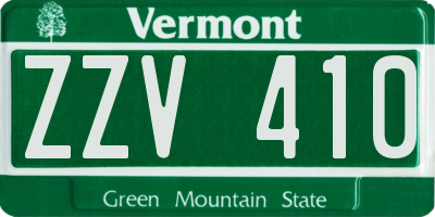 VT license plate ZZV410