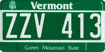 VT license plate ZZV413