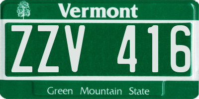 VT license plate ZZV416