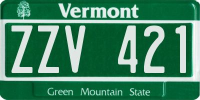 VT license plate ZZV421
