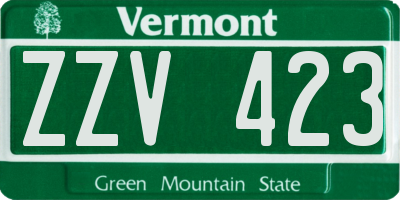 VT license plate ZZV423
