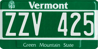 VT license plate ZZV425
