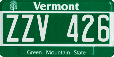 VT license plate ZZV426