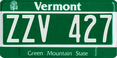 VT license plate ZZV427