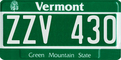 VT license plate ZZV430