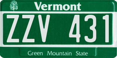 VT license plate ZZV431