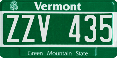 VT license plate ZZV435