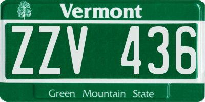 VT license plate ZZV436