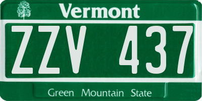 VT license plate ZZV437