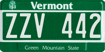 VT license plate ZZV442