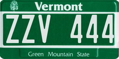 VT license plate ZZV444