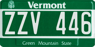 VT license plate ZZV446