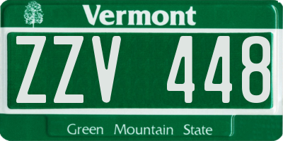 VT license plate ZZV448