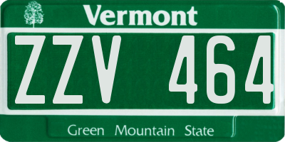 VT license plate ZZV464