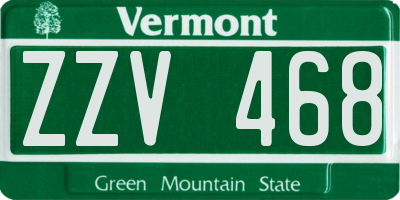 VT license plate ZZV468