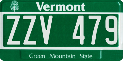 VT license plate ZZV479
