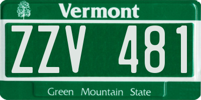 VT license plate ZZV481