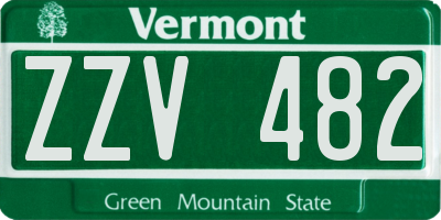 VT license plate ZZV482