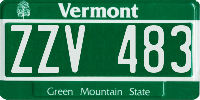 VT license plate ZZV483