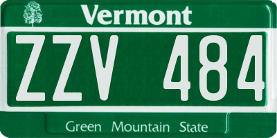 VT license plate ZZV484