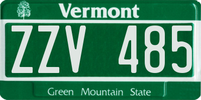 VT license plate ZZV485