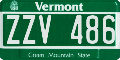 VT license plate ZZV486