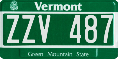 VT license plate ZZV487
