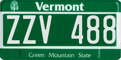 VT license plate ZZV488