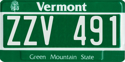 VT license plate ZZV491