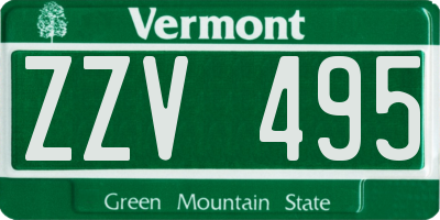 VT license plate ZZV495