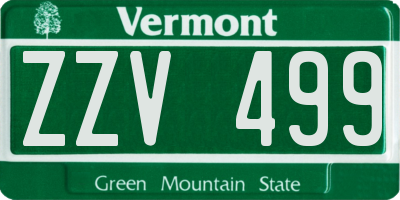 VT license plate ZZV499