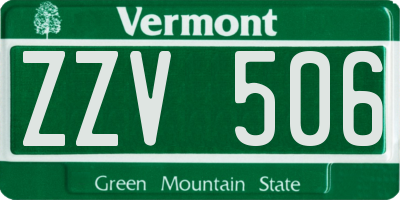 VT license plate ZZV506