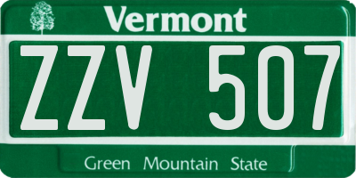 VT license plate ZZV507