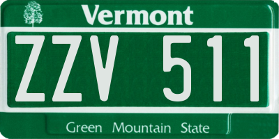 VT license plate ZZV511