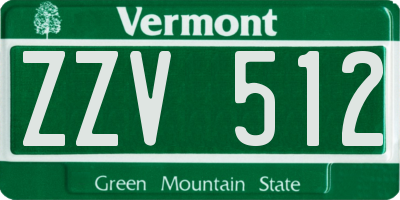 VT license plate ZZV512