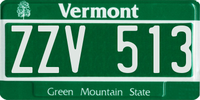 VT license plate ZZV513