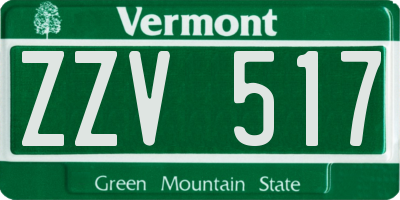 VT license plate ZZV517
