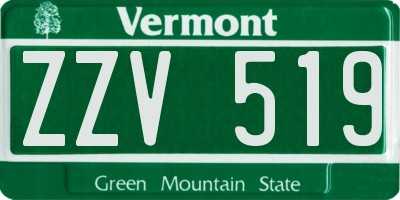VT license plate ZZV519