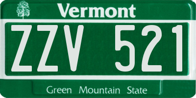 VT license plate ZZV521