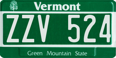 VT license plate ZZV524