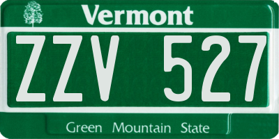 VT license plate ZZV527