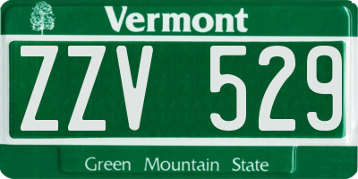 VT license plate ZZV529