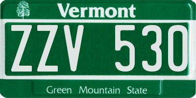 VT license plate ZZV530