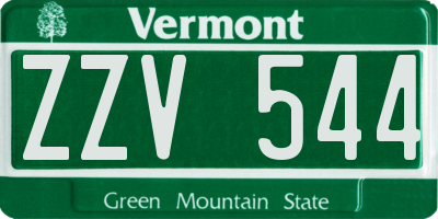 VT license plate ZZV544
