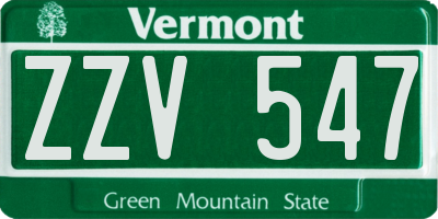 VT license plate ZZV547